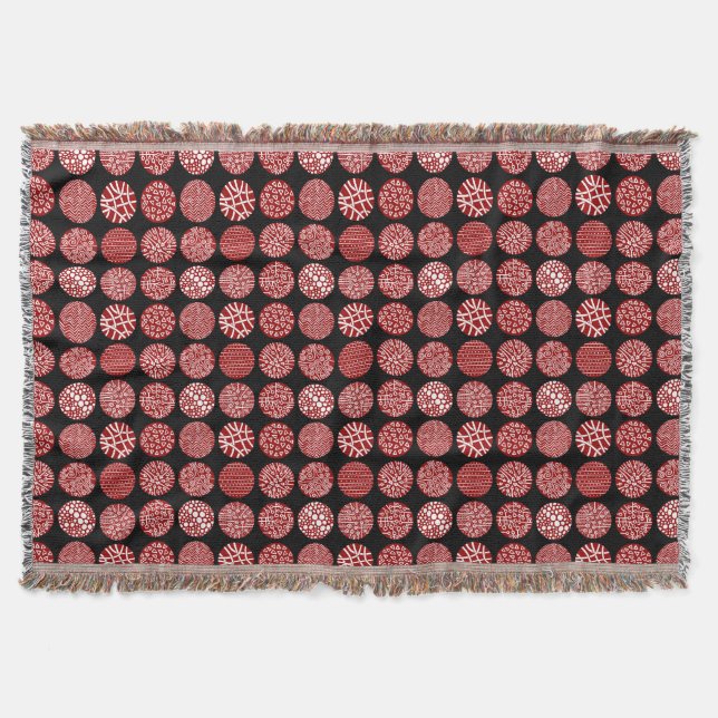Decorative Kreise - Ruby Red und Black Decke (Vorderseite)