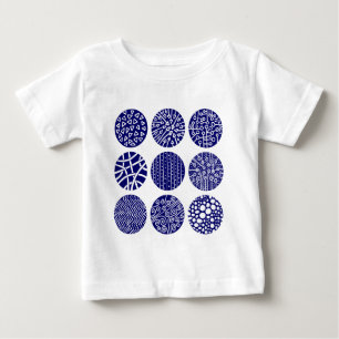 Decorative Kreise - Tiefe Marine und Weiß Baby T-shirt