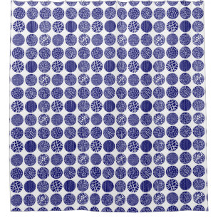 Decorative Kreise - Tiefe Marine und Weiß Duschvorhang