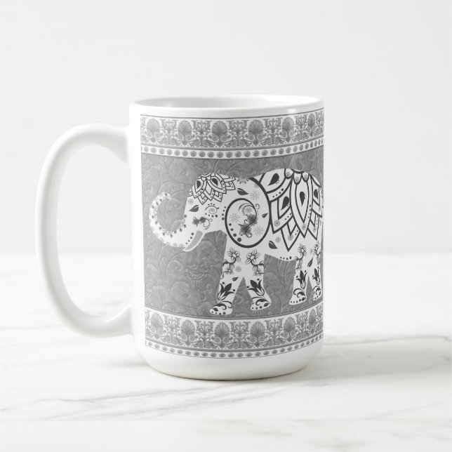 Decorative Lotus Mandala Elephant Kaffeetasse (Links)
