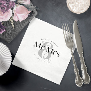 Decorative Modern Wedding Mr Mrs ID887 Serviette