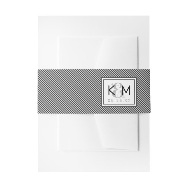 Decorative Modern Wedding Pinstripe ID887 Einladungsbanderole (Vorderseite Beispiel)