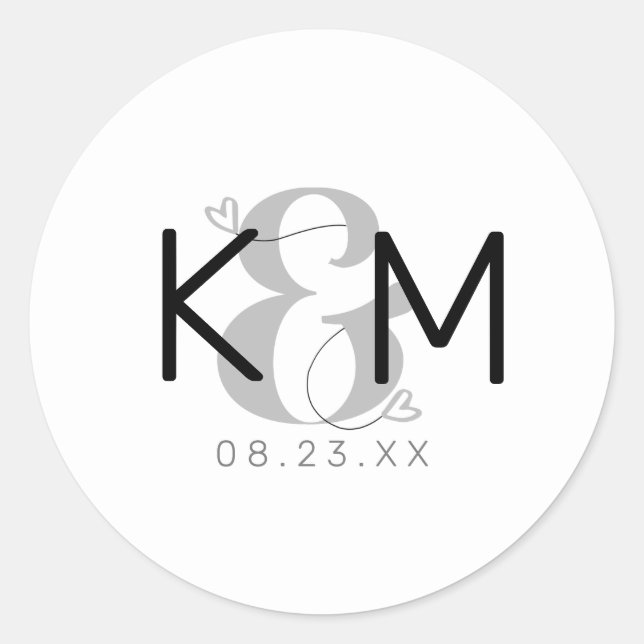 Decorative Moderne Wedding ID887 Runder Aufkleber (Vorderseite)