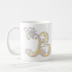 Decorative Monogram B Herz und Blume Tasse