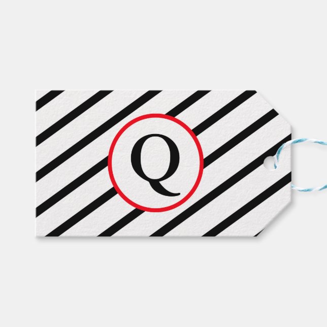 Decorative Monogram Geschenkanhänger (Vorderseite (Horizontal))