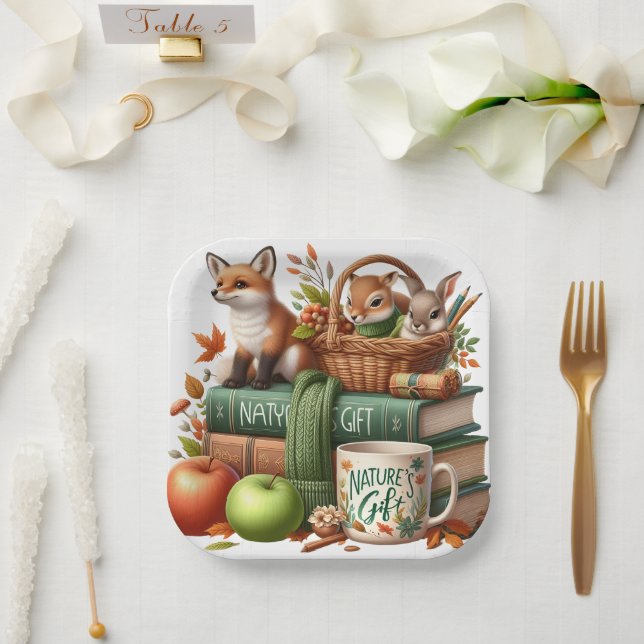 Decorative Paper Plate Autumn Theme Pappteller (Hochzeit)