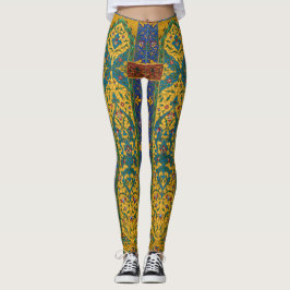 Decorative Persian Intricate Floral Pattern Leggings