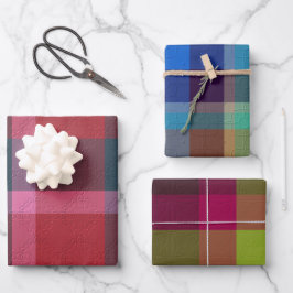  Decorative Plaid Geschenkpapier Set