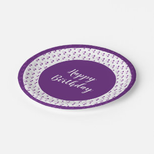 Decorative Polka Dot Happy Birthday Pappteller