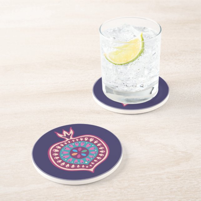 Decorative Pomegranate    Coaster Getränkeuntersetzer (Seite)