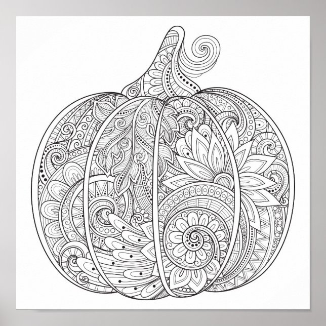 Decorative Pumpkin Doodle 2 Poster (Vorne)
