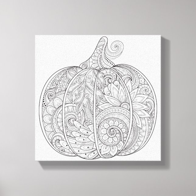 Decorative Pumpkin Doodle 6 Leinwanddruck (Vorderseite)