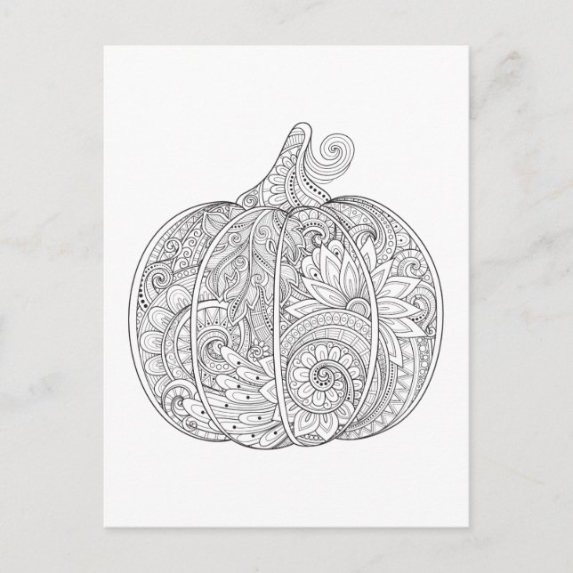 Decorative Pumpkin Doodle Postkarte (Vorderseite)
