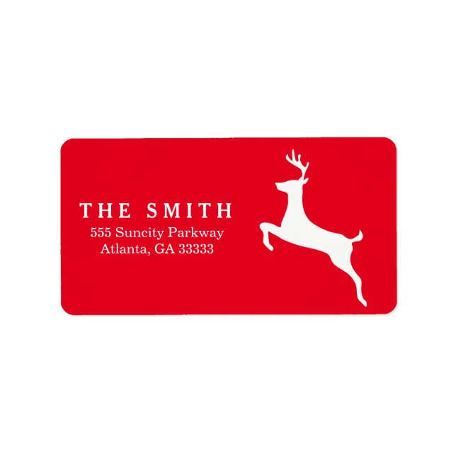 Decorative Rahmen Reindeer Red Christmas Adressaufkleber (Vorne)