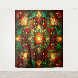 Decorative Red Green Holiday Backdrop Wandteppich