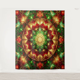Decorative Red Green Holiday Backdrop Wandteppich