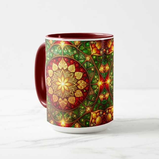 Decorative Red Green Holiday Mug (Devant gauche)