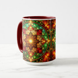 Decorative Red Green Holiday Mug Tasse