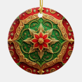 Decorative Red Green Holiday Ornament