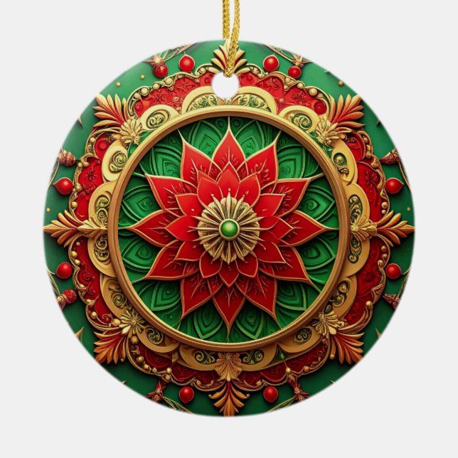 Decorative Red Green Holiday Ornament (Vorne)
