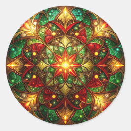 Decorative Red Green Holiday Sticker