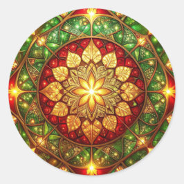 Decorative Red Green Holiday Sticker