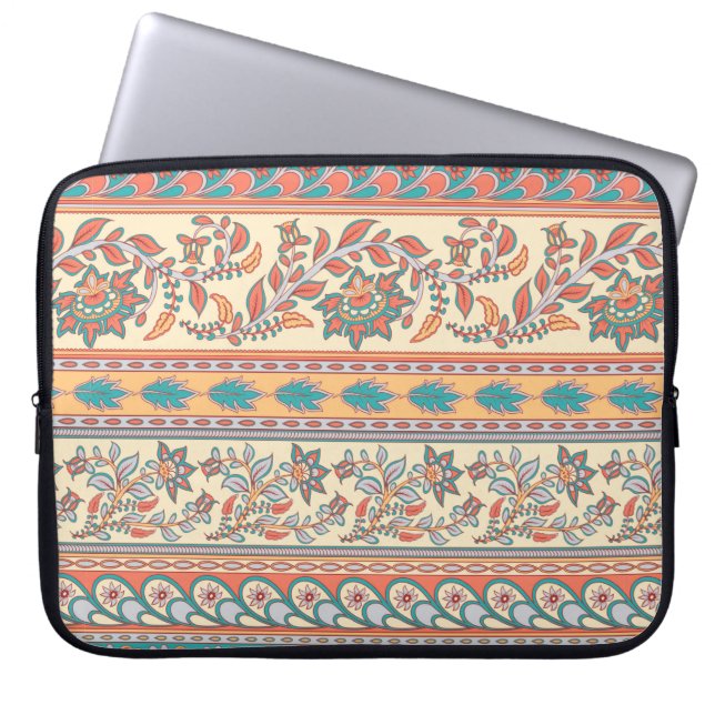 Decorative seamless pattern of borders with flower laptopschutzhülle (Vorderseite)