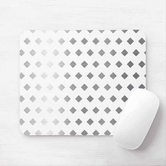 Decorative Silver Gray White Diamond Pattern Mousepad (Mit Mouse)