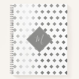 Decorative Silver White Diamond Monogram Notizbuch