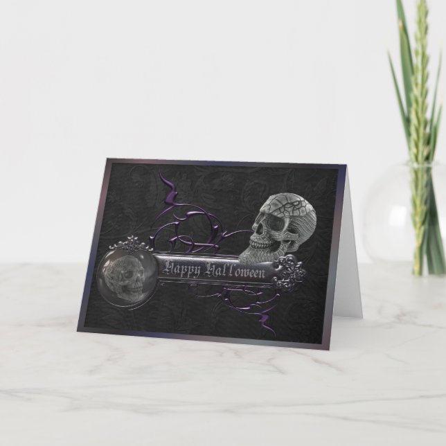 Decorative Skulls Halloween Karte (Vorderseite)