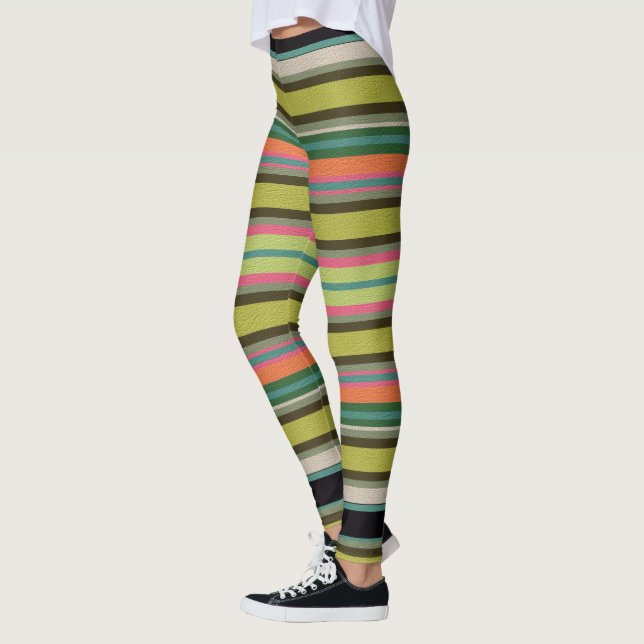  Decorative Striped  Leggings (Links)