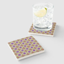 decorative symmetrical geometric pattern coaster  steinuntersetzer