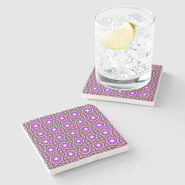 decorative symmetrical geometric pattern coaster  steinuntersetzer