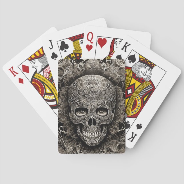 Decorative Tattoo Skull Collection Mexican Folk Spielkarten (Rückseite)