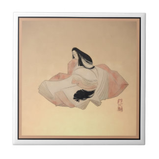 Decorative Tile with Ancient Japanese Print Fliese