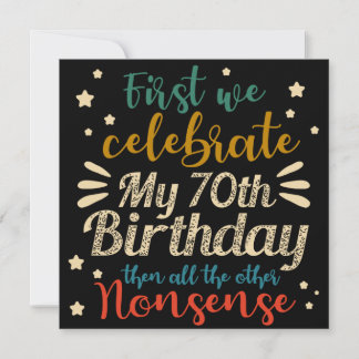 decorative vintage awesome 70th birthday einladung