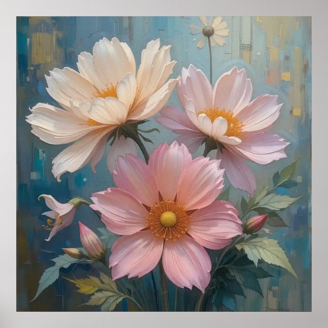Decorative Wall Art - Blumenölgemälde #1 Poster (Vorne)