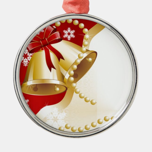 Decorative Weihnachtsgoldglocken Silbernes Ornament (Vorne)