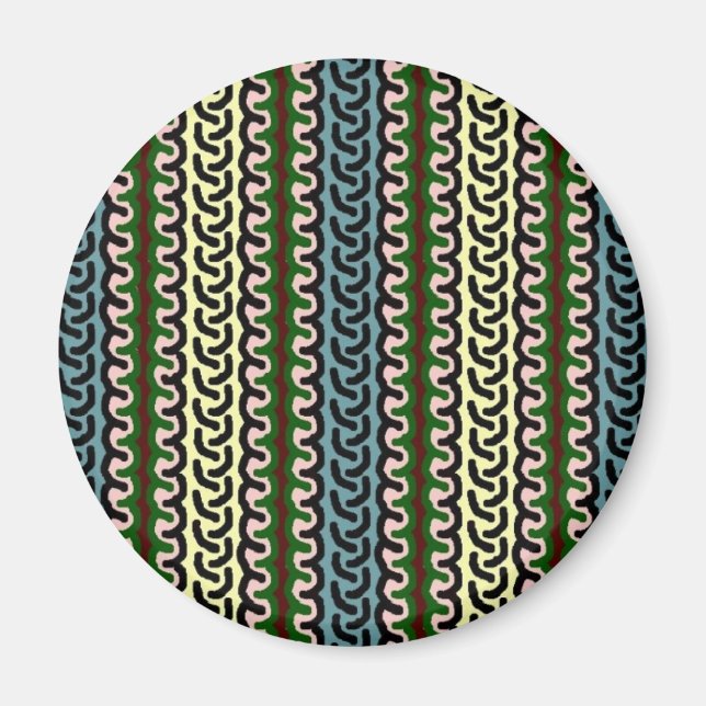 Decorativer Stripmagnet - blau/creme Magnet (Vorne)