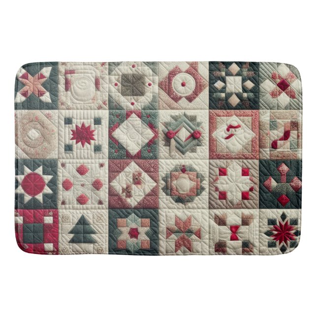 Décors de Noël inclinés Tapis de bain (Devant)
