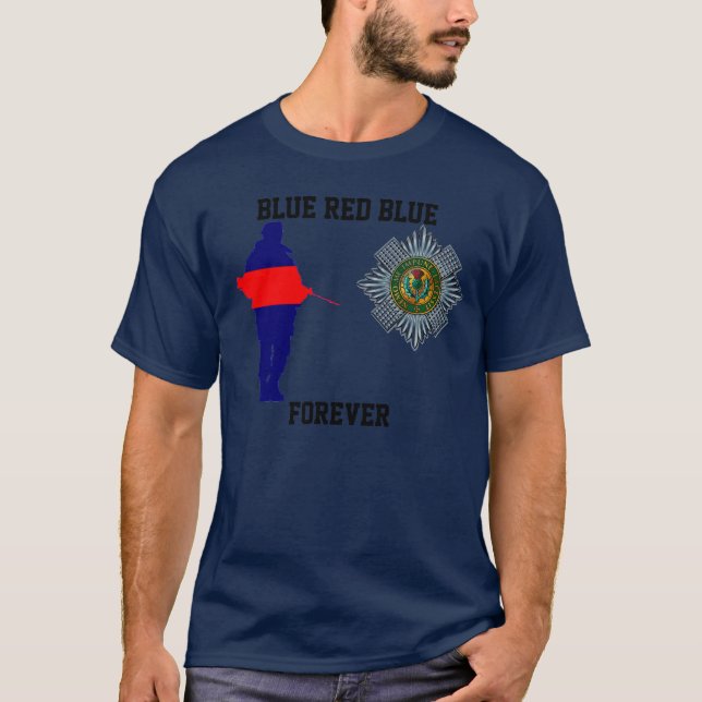 D'Ecossais de gardes de rouge bleu de bleu T-shirt (Devant)