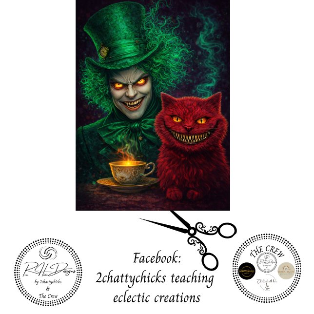 Decouapge Mystical Green Tea Host Fiery Cat  Seidenpapier (Von Creator hochgeladen)