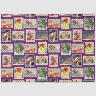 Decoupag-Vintage-Weihnachtspostkarte Seidenpapier