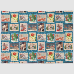 Decoupag-Vintage-Weihnachtspostkarte Seidenpapier