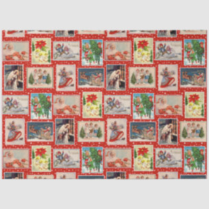 Decoupag-Vintage-Weihnachtspostkarte Seidenpapier