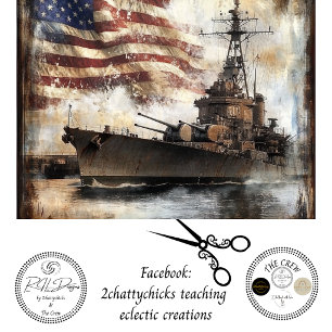 Découpage 250. amerikanisches Kriegsschiff Kunstwe Seidenpapier
