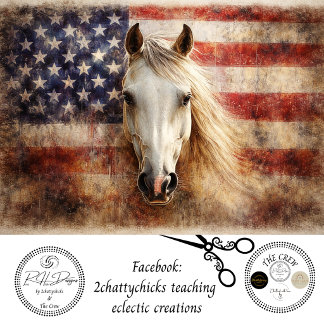 Decoupage 250th American Horse Flag Celebration Seidenpapier
