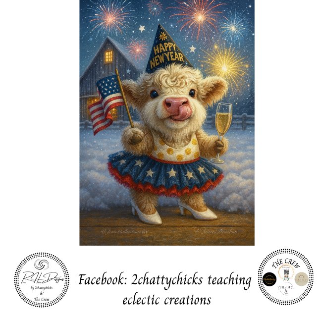 Decoupage 250th Birthday Highland Calf 4th July  Seidenpapier (Von Creator hochgeladen)