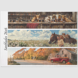 Decoupage 26x6" Handsaw Rustic Wall Art Designs  Seidenpapier