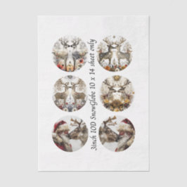 Découpage-3"-Schneekugelschalen mit floralen Hirsc Seidenpapier